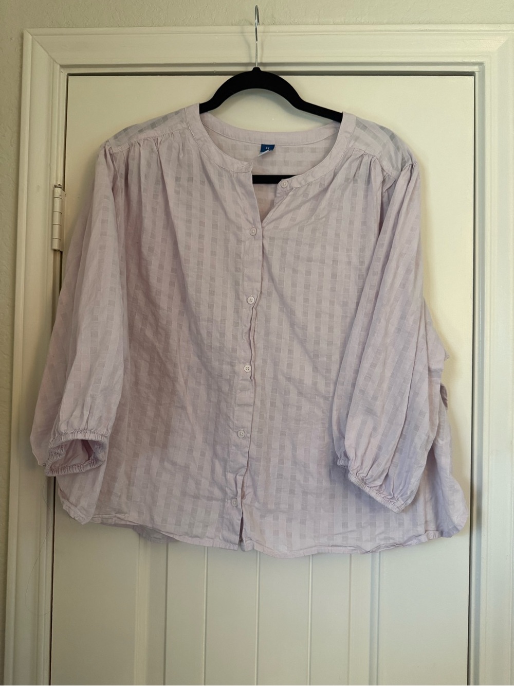 Old Navy Light Lavender Button-Front Peasant Blouse